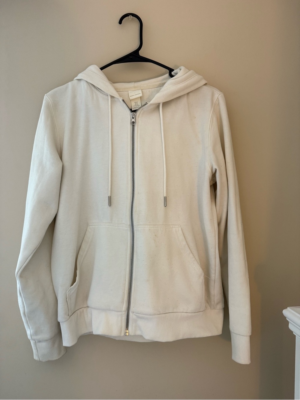 H&M Basics Light Cream Pullover Hoodie